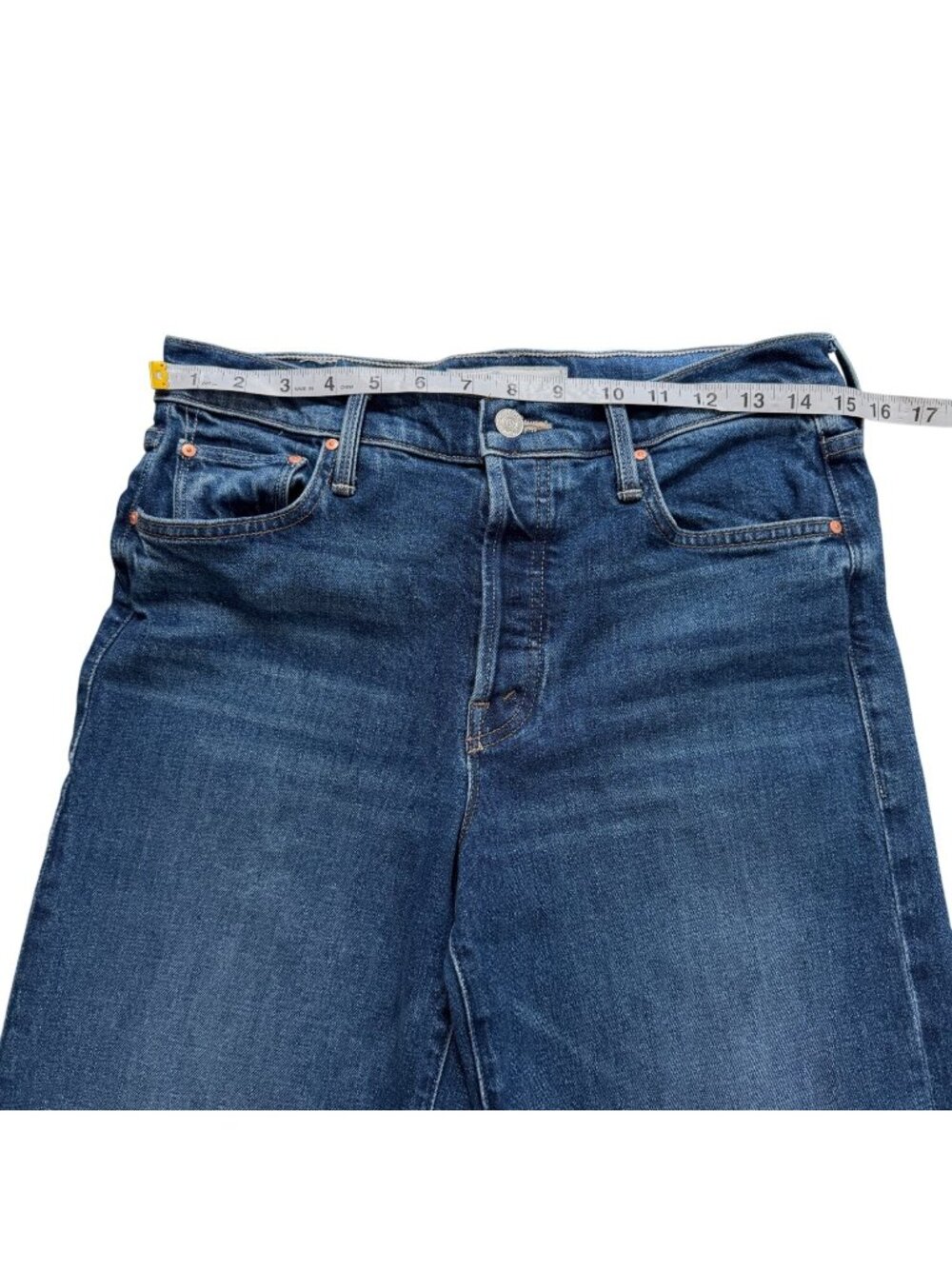 Mother Women Size 29 Jeans Tomcat Roller Skimp Wide-Leg Perfectly Imperfect Blue - Picture 6 of 11